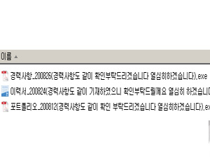 이력서와 입사지원서, 포트폴리오 등 채용 관련 문서파일 주의하세요